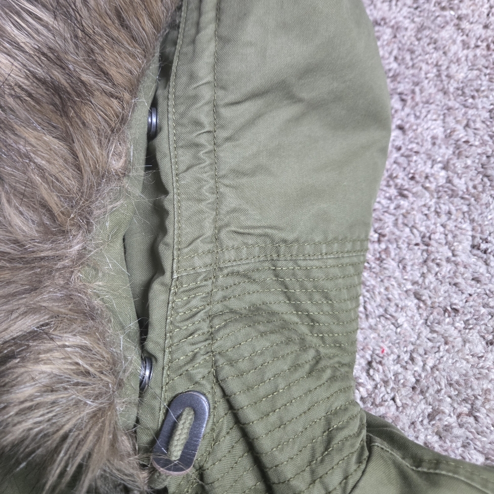 Superdry Women's Coat Size Military Fishtail Parka Coat In Army Green Size - Picture 12 of 15